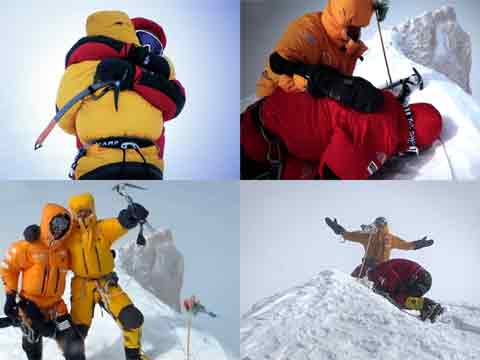 
Gasherbrum II First Winter Ascent - Denis Urubko Hugs Simone Moro, Cory Richards And Denis Celebrate, Cory And Simone On Gasherbrum II Summit February 2, 2011 - Cory Richards Video
